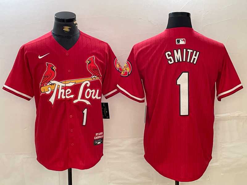 Men%27s St Louis Cardinals #1 Ozzie Smith Red 2024 City Connect Limited Stitched Baseball Jersey